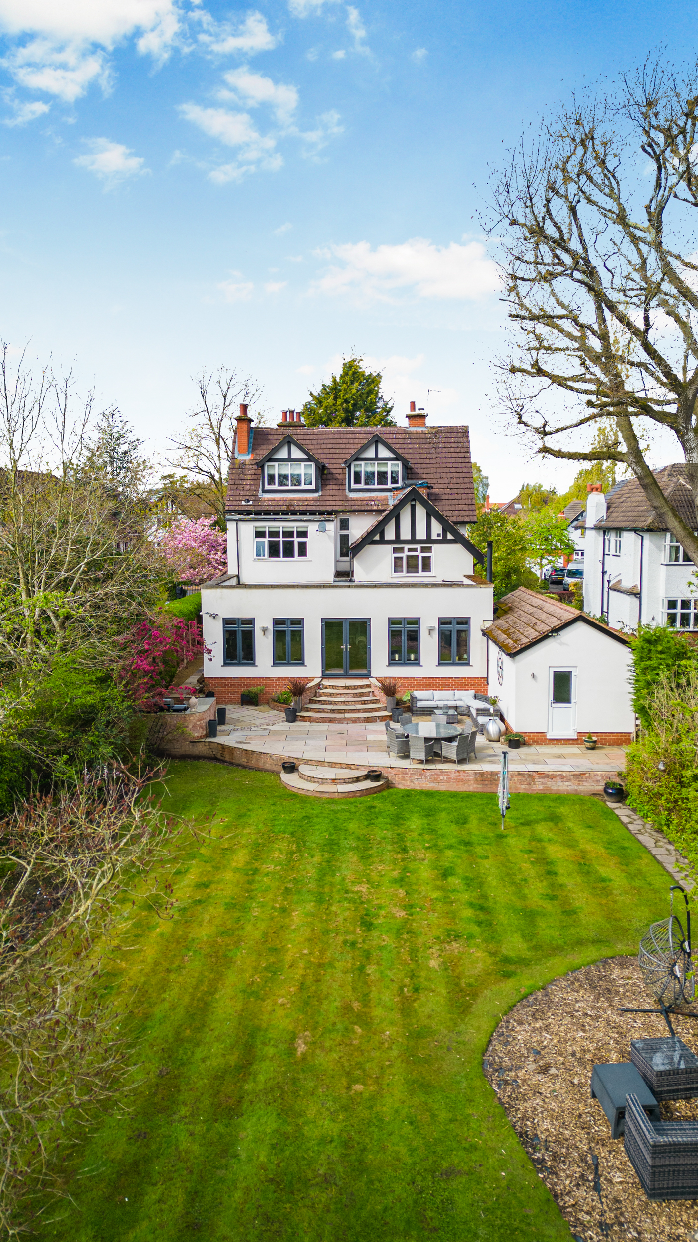 Property Media North West drone photography & videography of luxury exterior garden