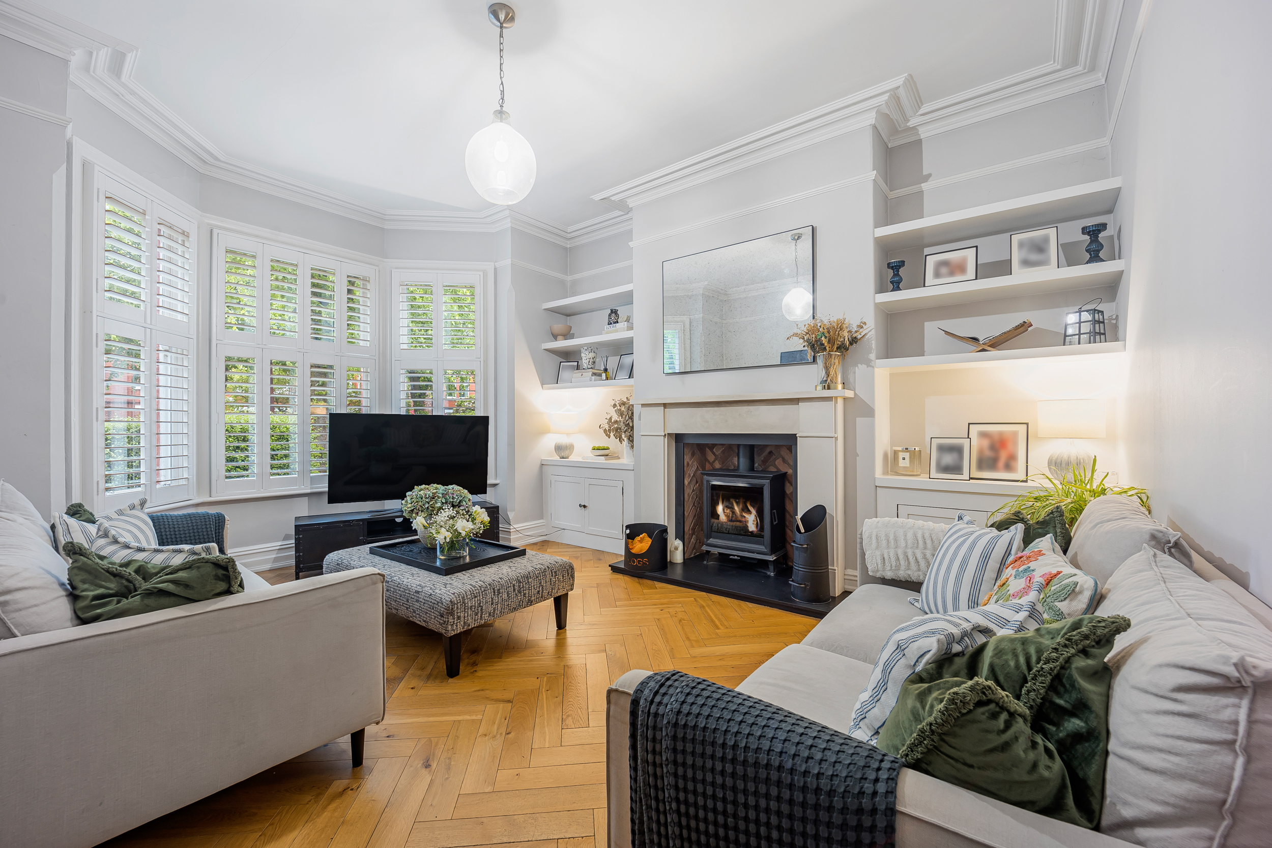 Luxury Interior Property Photo of living room with fireplace